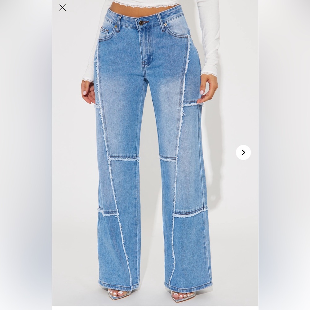 Frayed Wide Leg Denim Jeans
